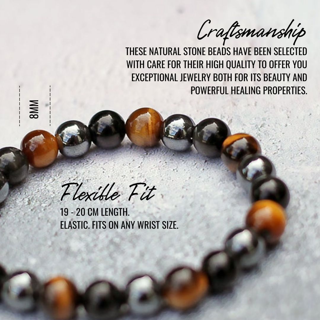 Tiger Eye Hematite Bracelet for Men and Women