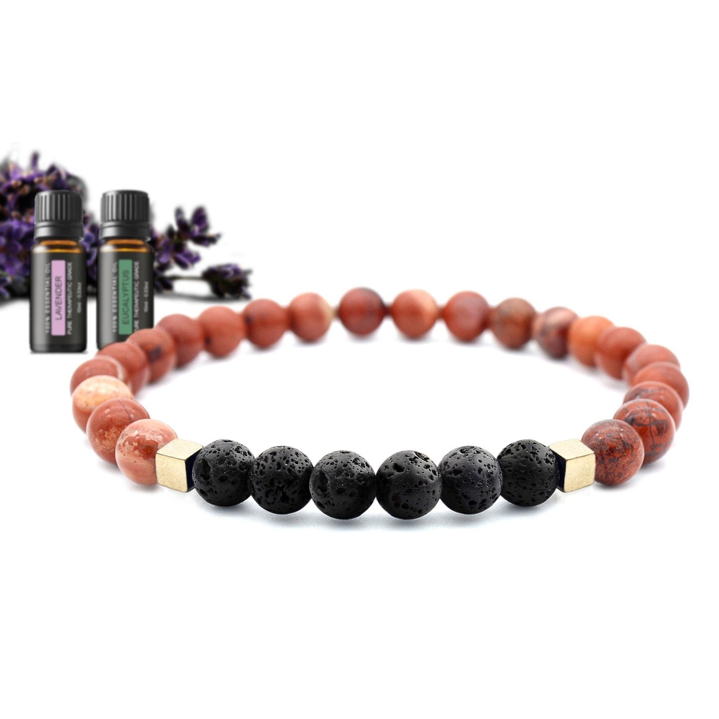 Mixed Lava Stone Chakra Diffuser Bracelet with Optional Essential Oils