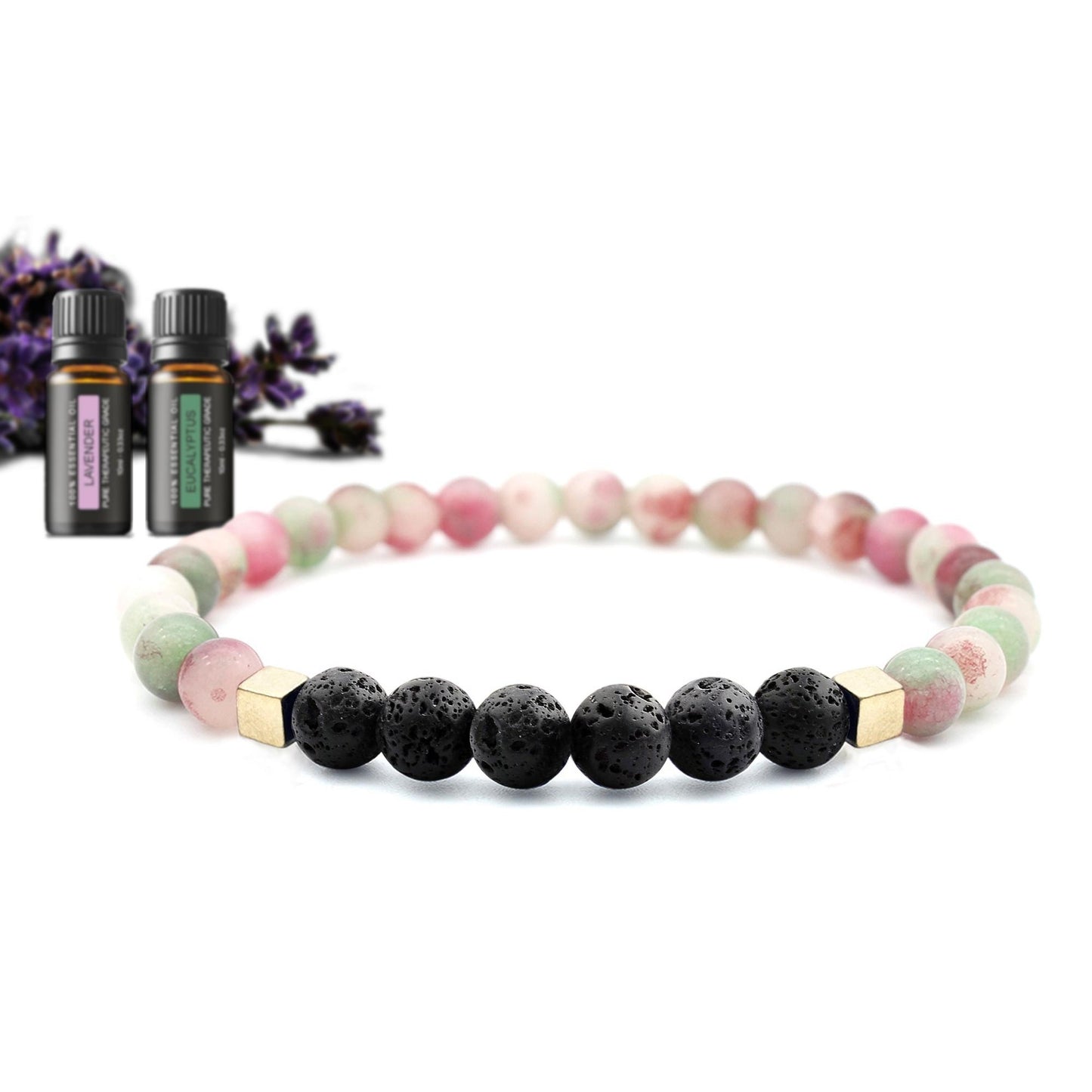 Mixed Lava Stone Chakra Diffuser Bracelet with Optional Essential Oils