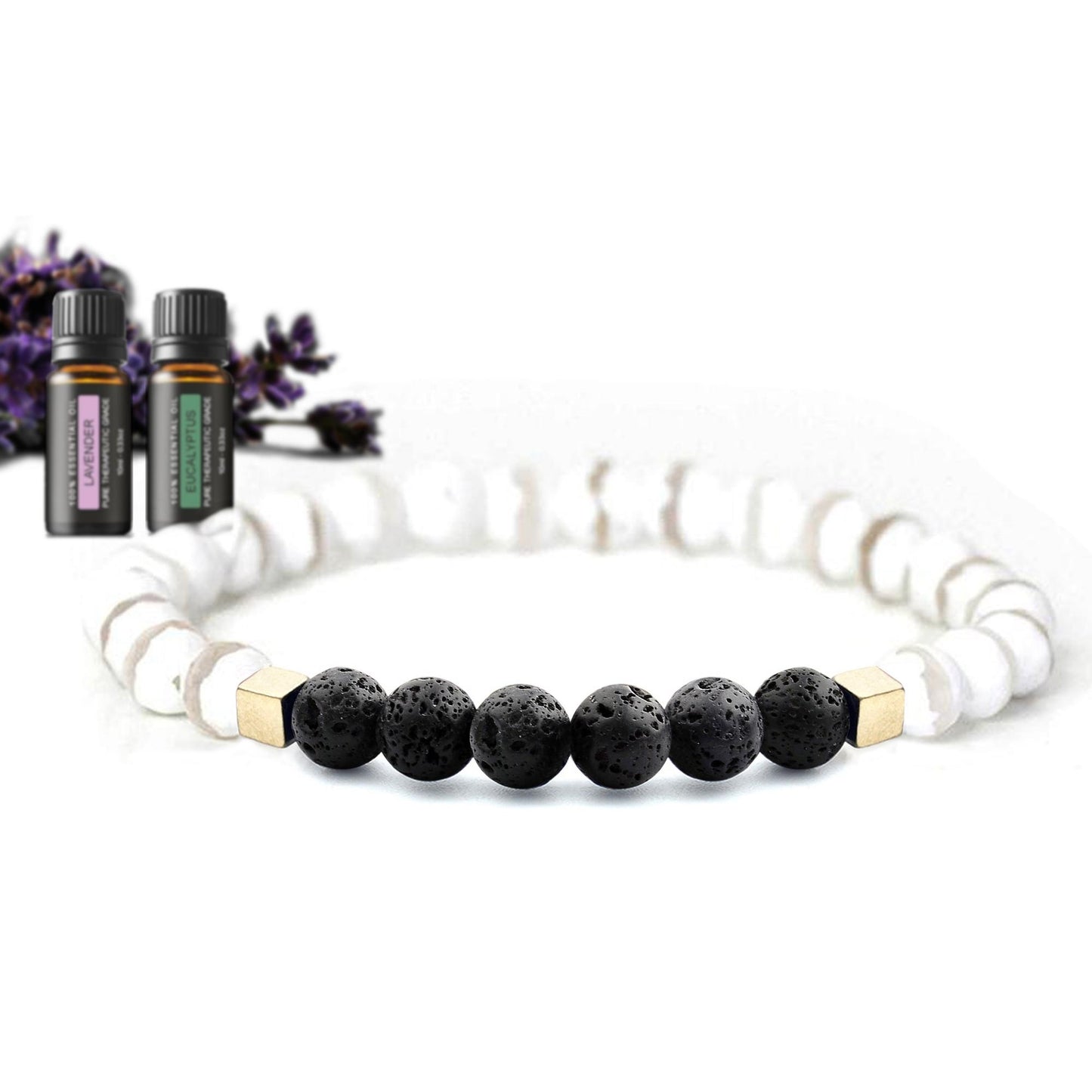 Mixed Lava Stone Chakra Diffuser Bracelet with Optional Essential Oils