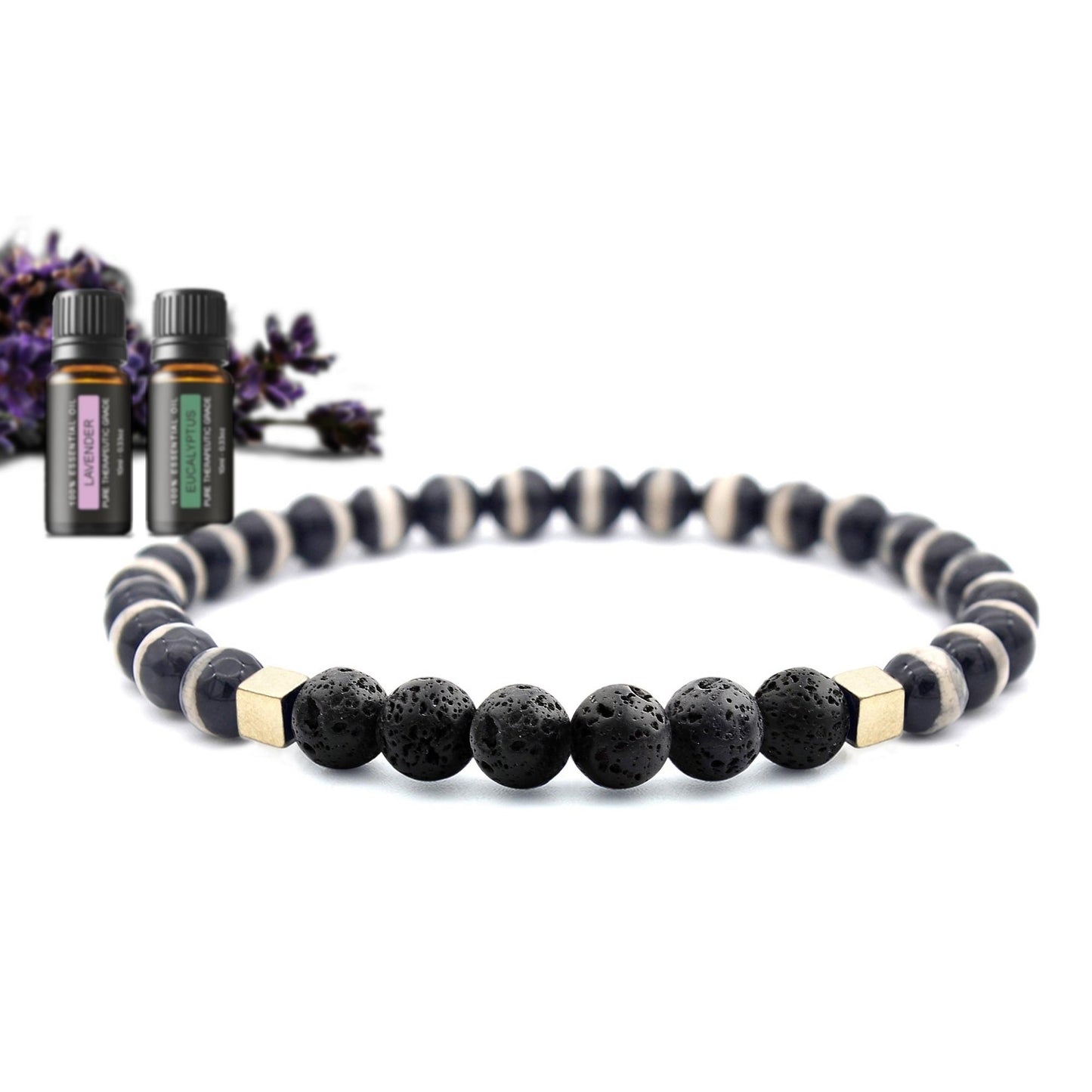 Mixed Lava Stone Chakra Diffuser Bracelet with Optional Essential Oils