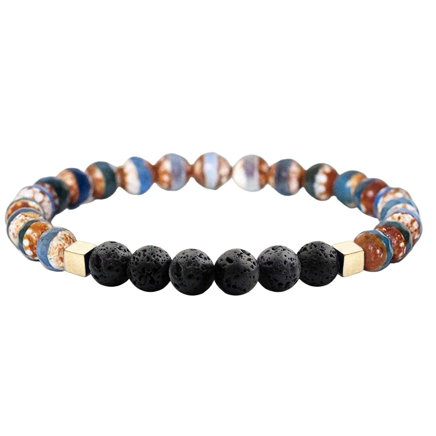Mixed Lava Stone Chakra Diffuser Bracelet with Optional Essential Oils