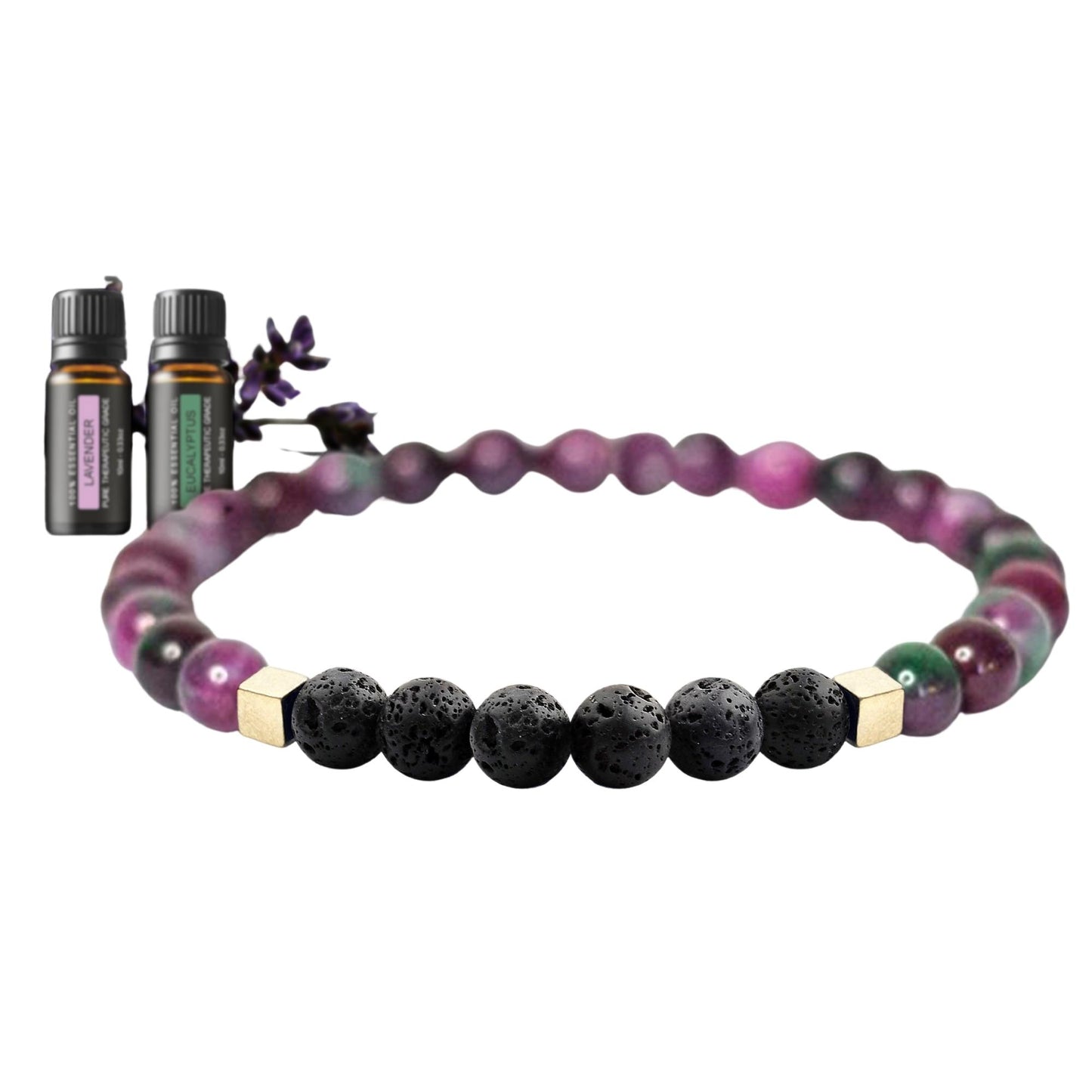 Mixed Lava Stone Chakra Diffuser Bracelet with Optional Essential Oils
