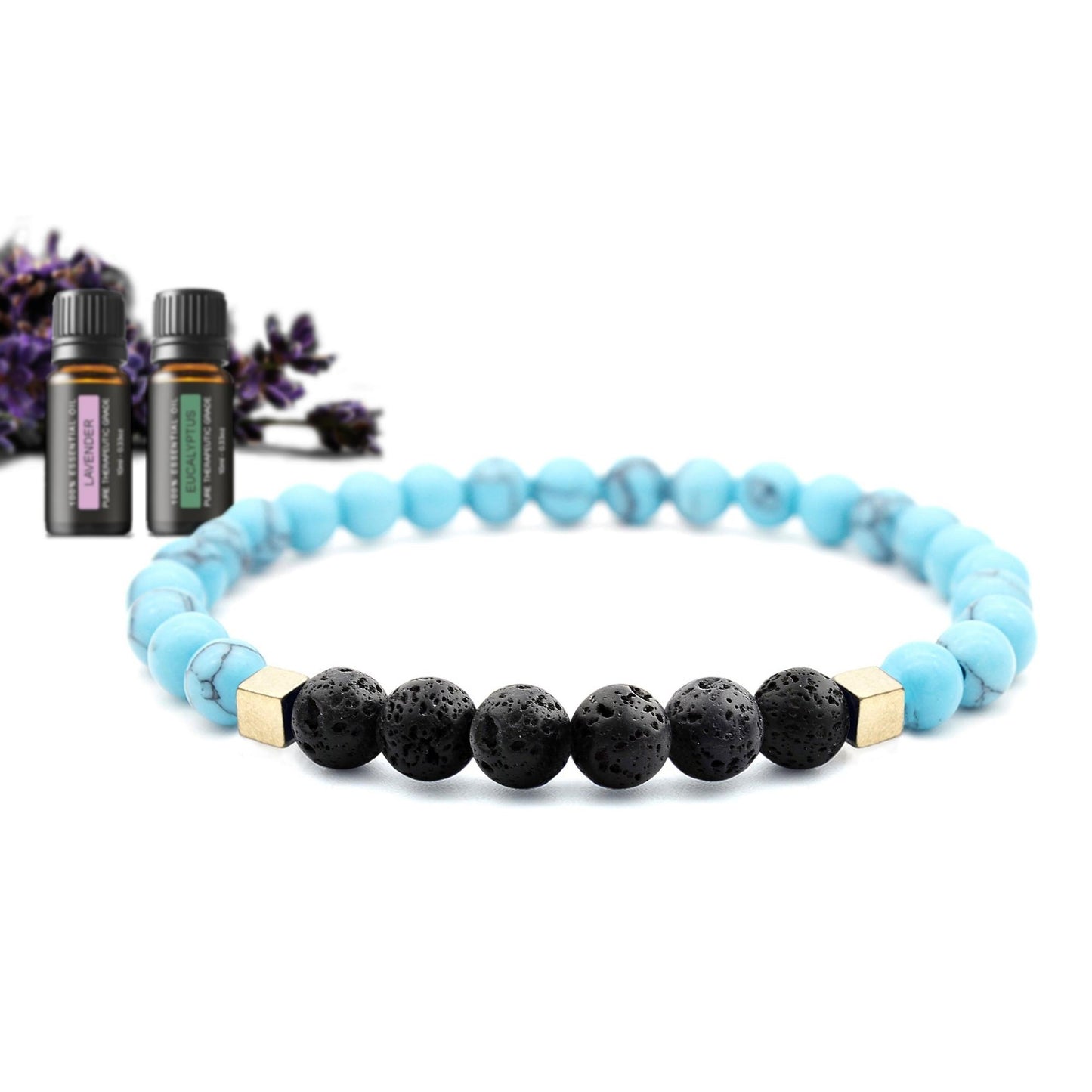 Mixed Lava Stone Chakra Diffuser Bracelet with Optional Essential Oils