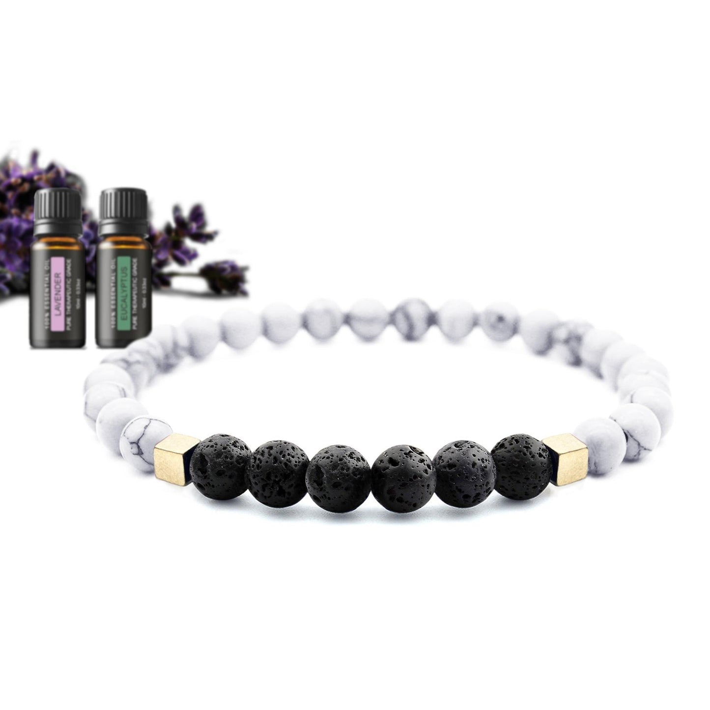 Mixed Lava Stone Chakra Diffuser Bracelet with Optional Essential Oils
