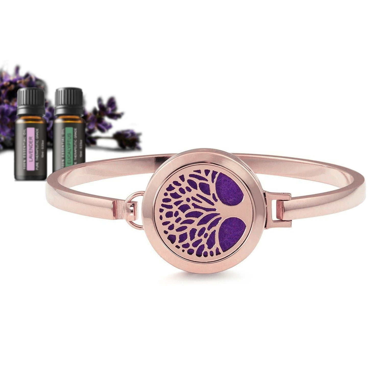 Tree of Life Designer Essential Oil Diffuser Bracelet with Optional Oils