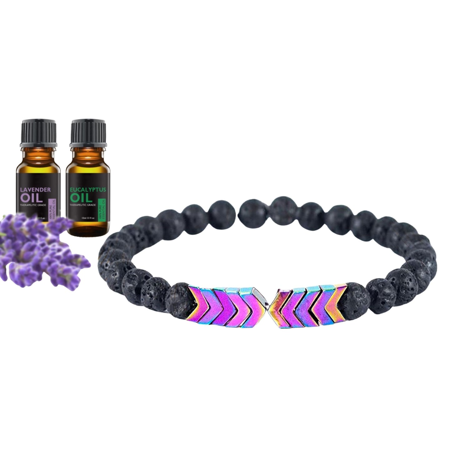 Lava Stone Diffuser Bracelet with Optional Essential Oils
