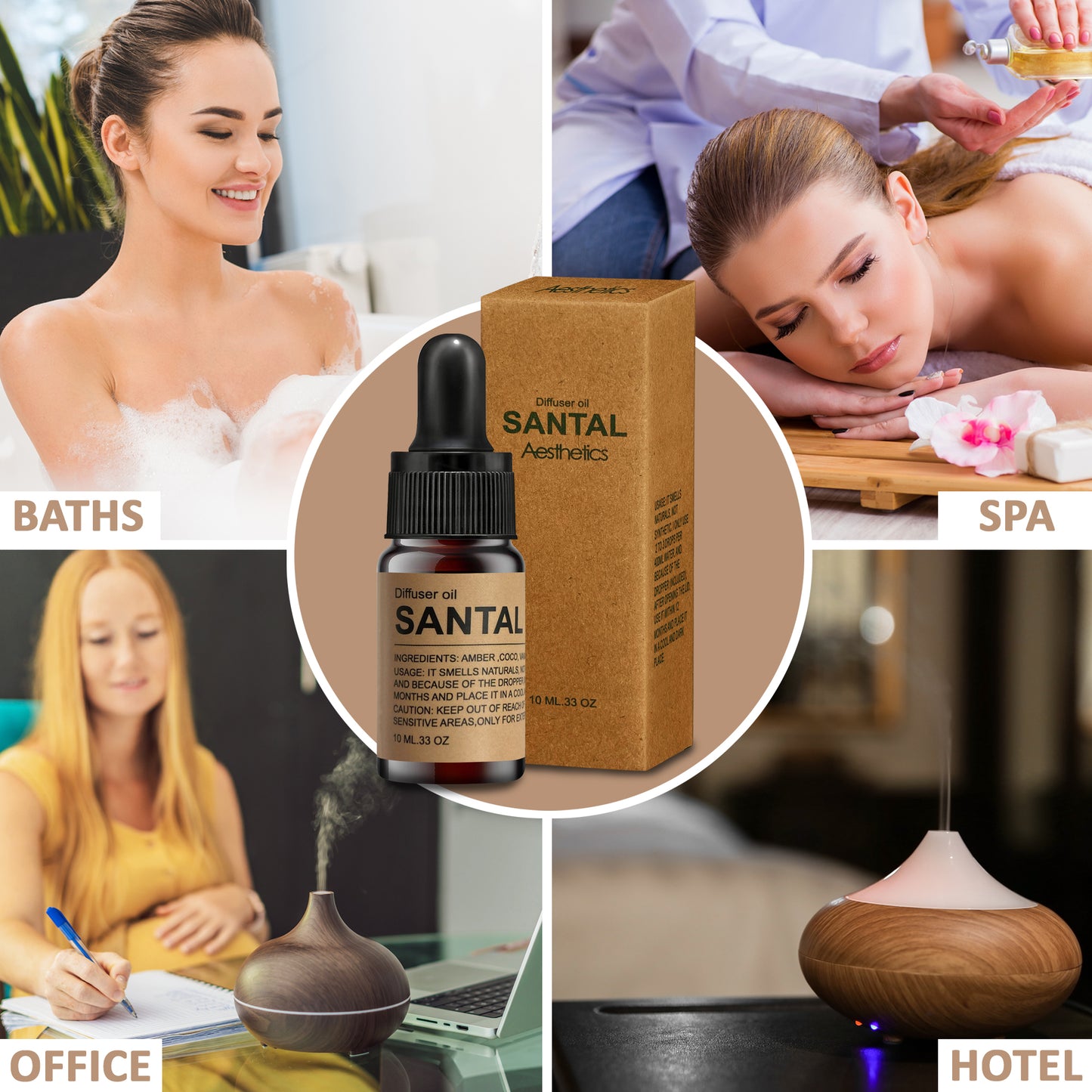 Aesthetics Naturals Santal Diffuser Essential Oil Aroma Scents