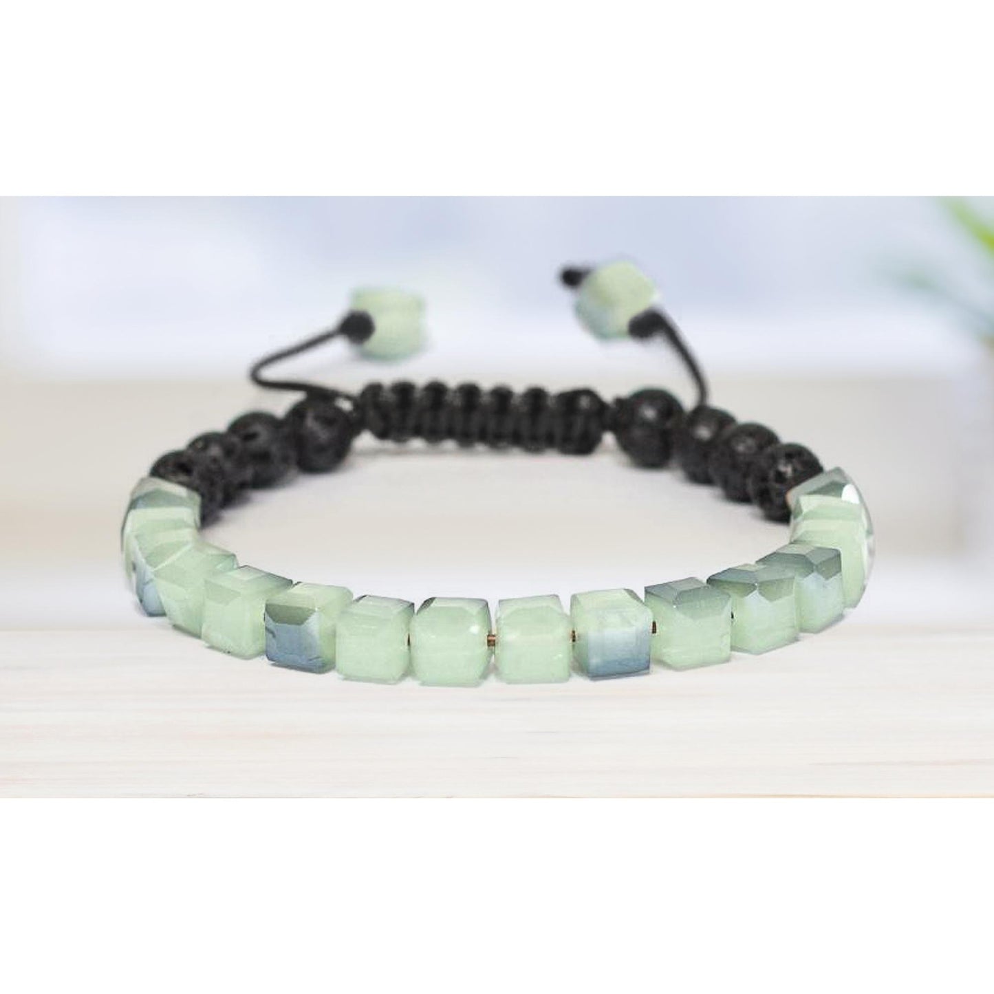 Lava Stone Glass Diffuser Bracelet with Optional Essential Oils