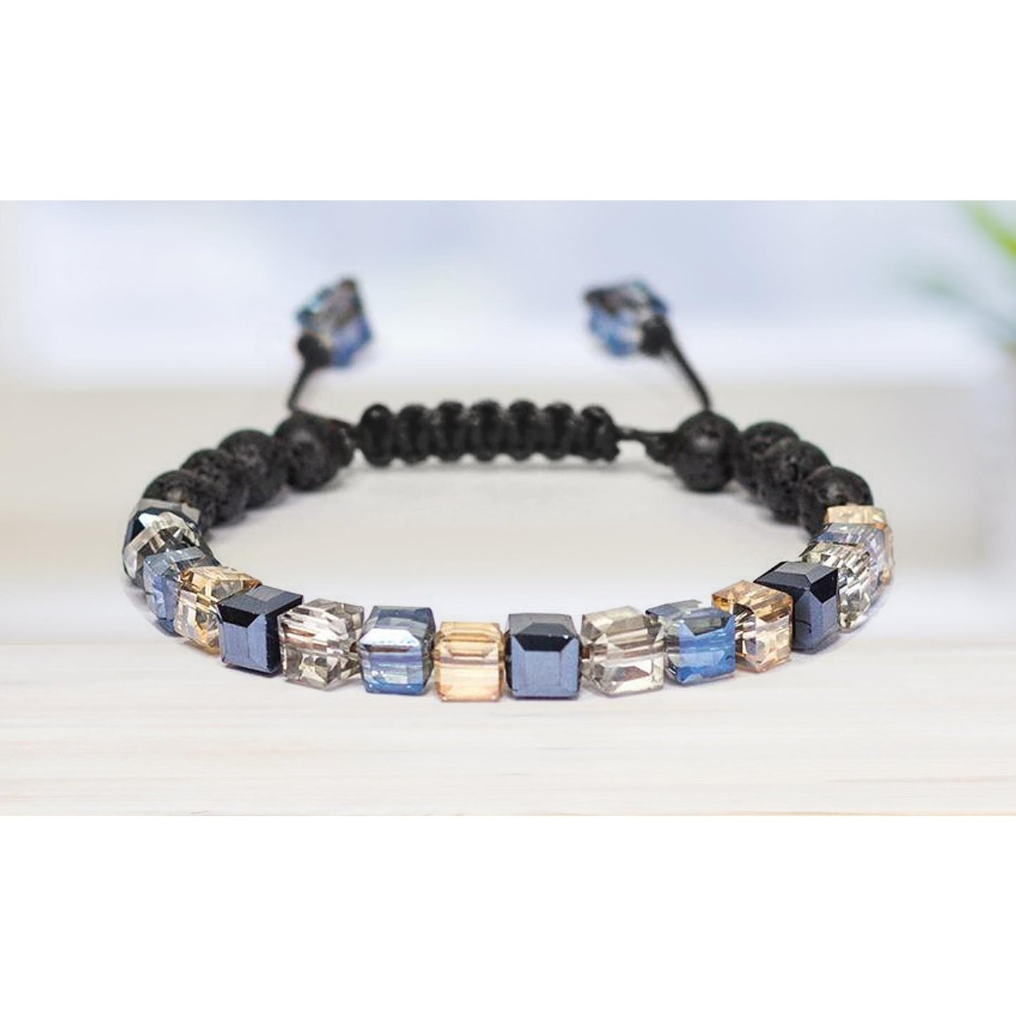 Lava Stone Glass Diffuser Bracelet with Optional Essential Oils