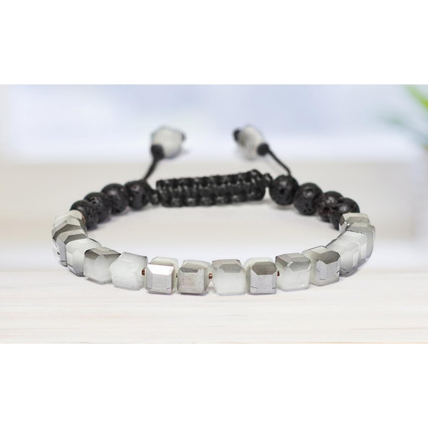 Lava Stone Glass Diffuser Bracelet with Optional Essential Oils