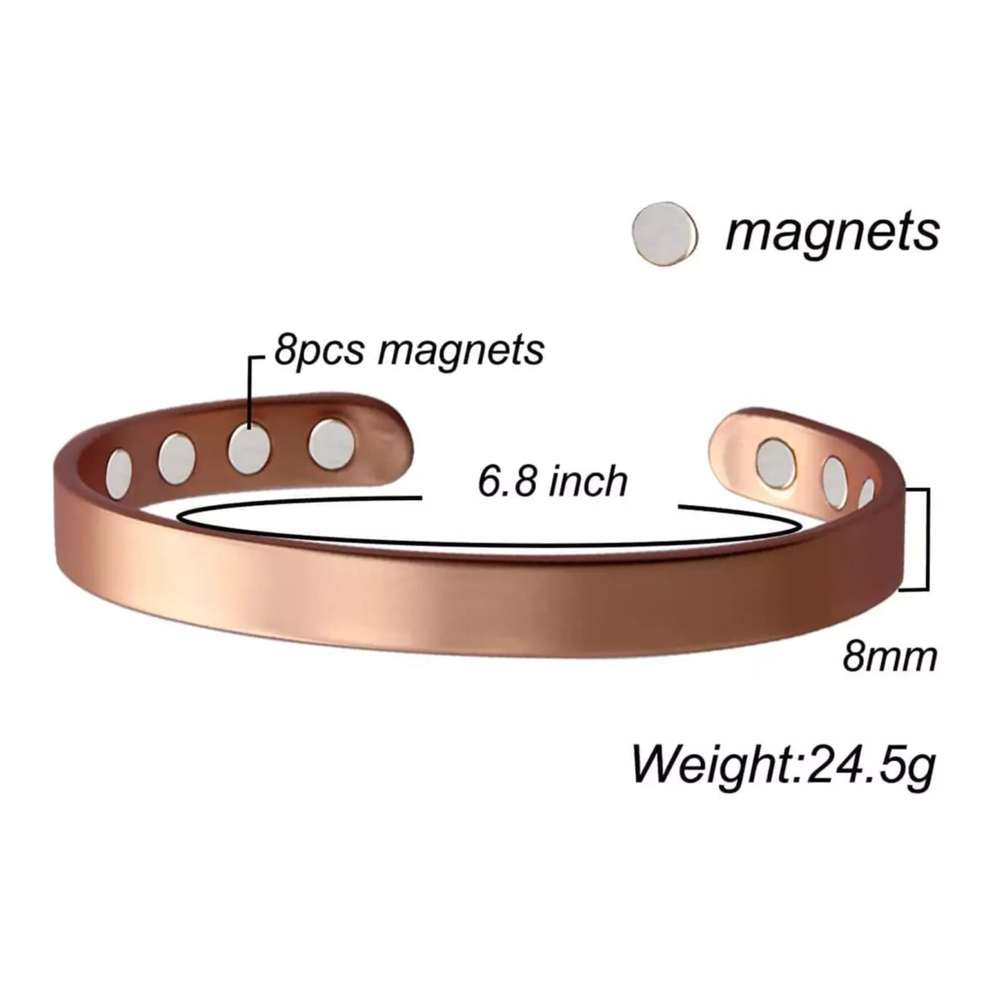 Adjustable Copper Magnetic Therapy Bracelet