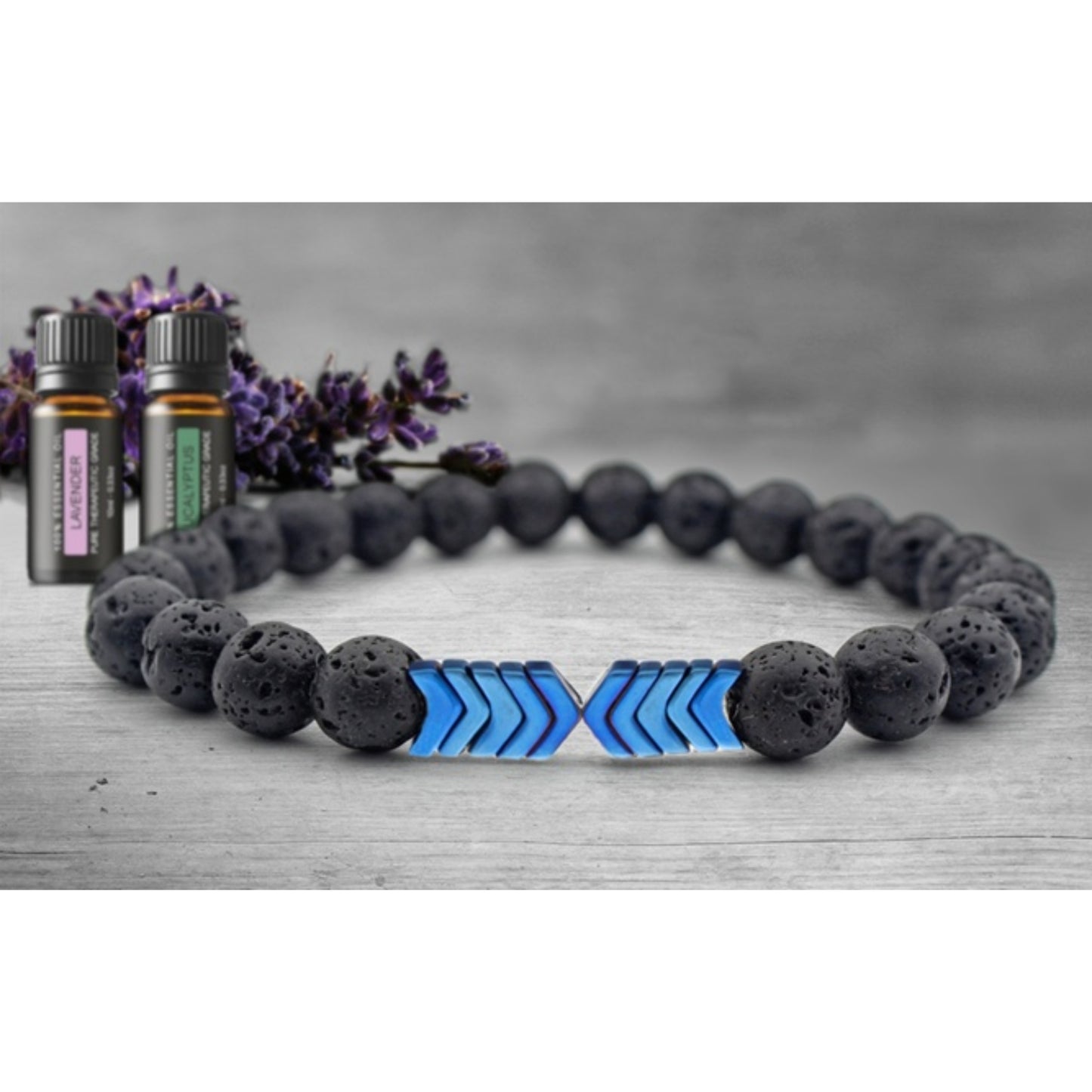Lava Stone Diffuser Bracelet with Optional Essential Oils