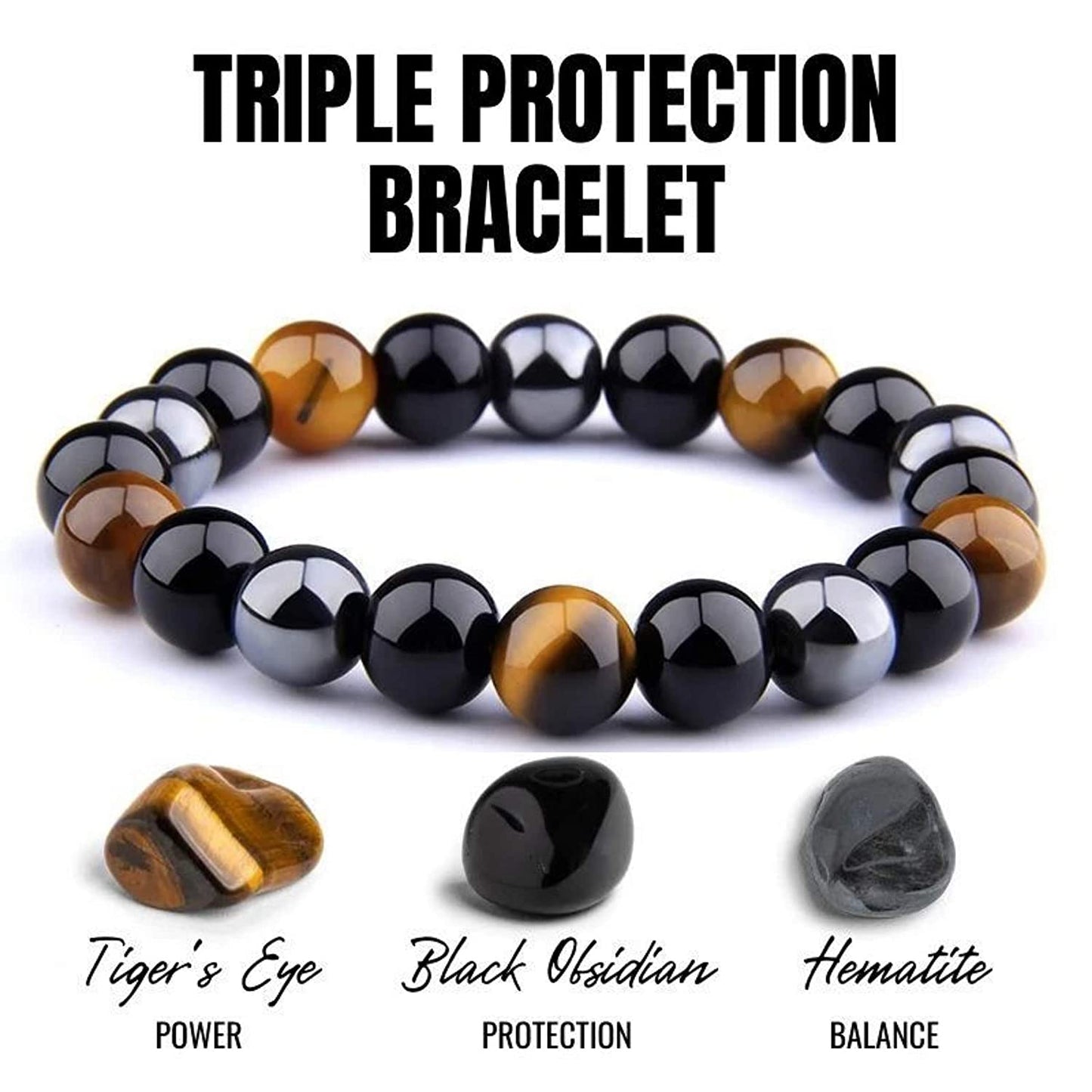 Tiger Eye Hematite Bracelet for Men and Women