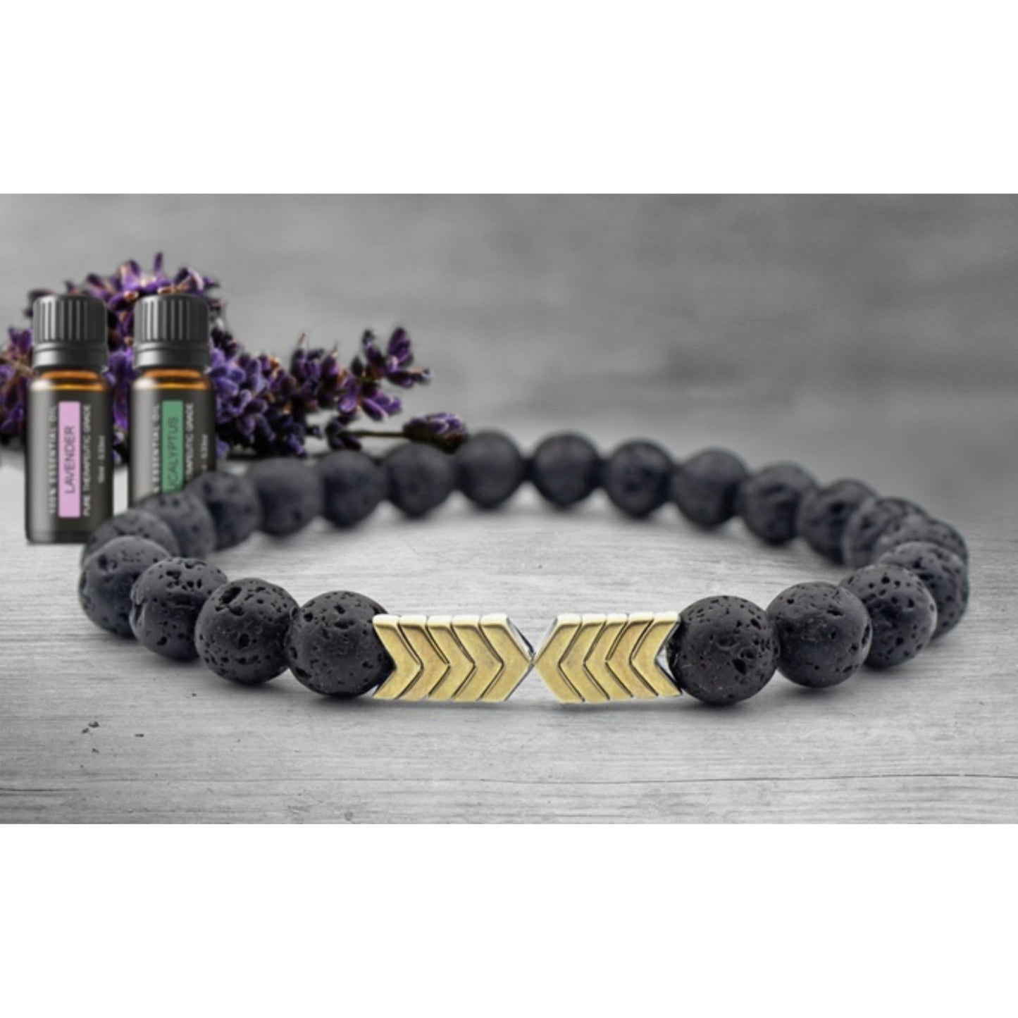 Lava Stone Diffuser Bracelet with Optional Essential Oils