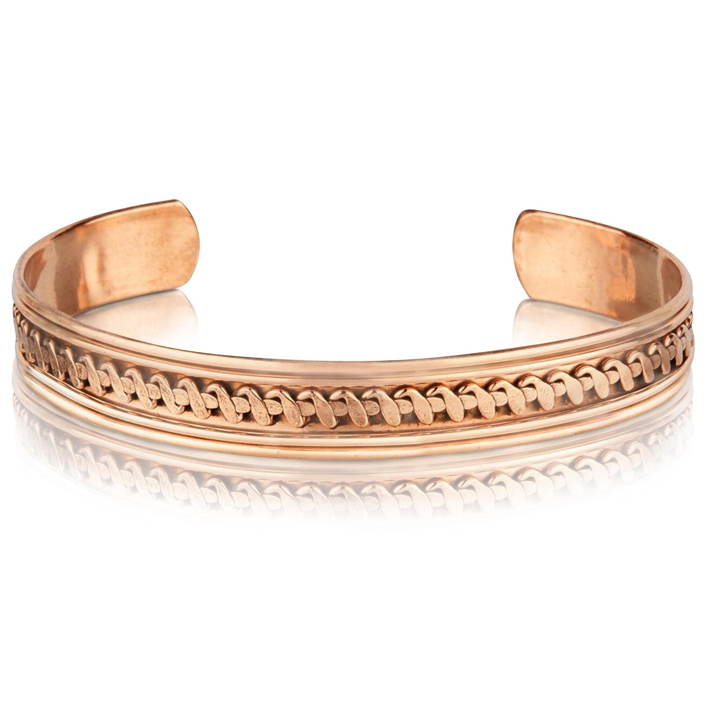 Pure Copper Bracelets with Adjustable Rope Inlay