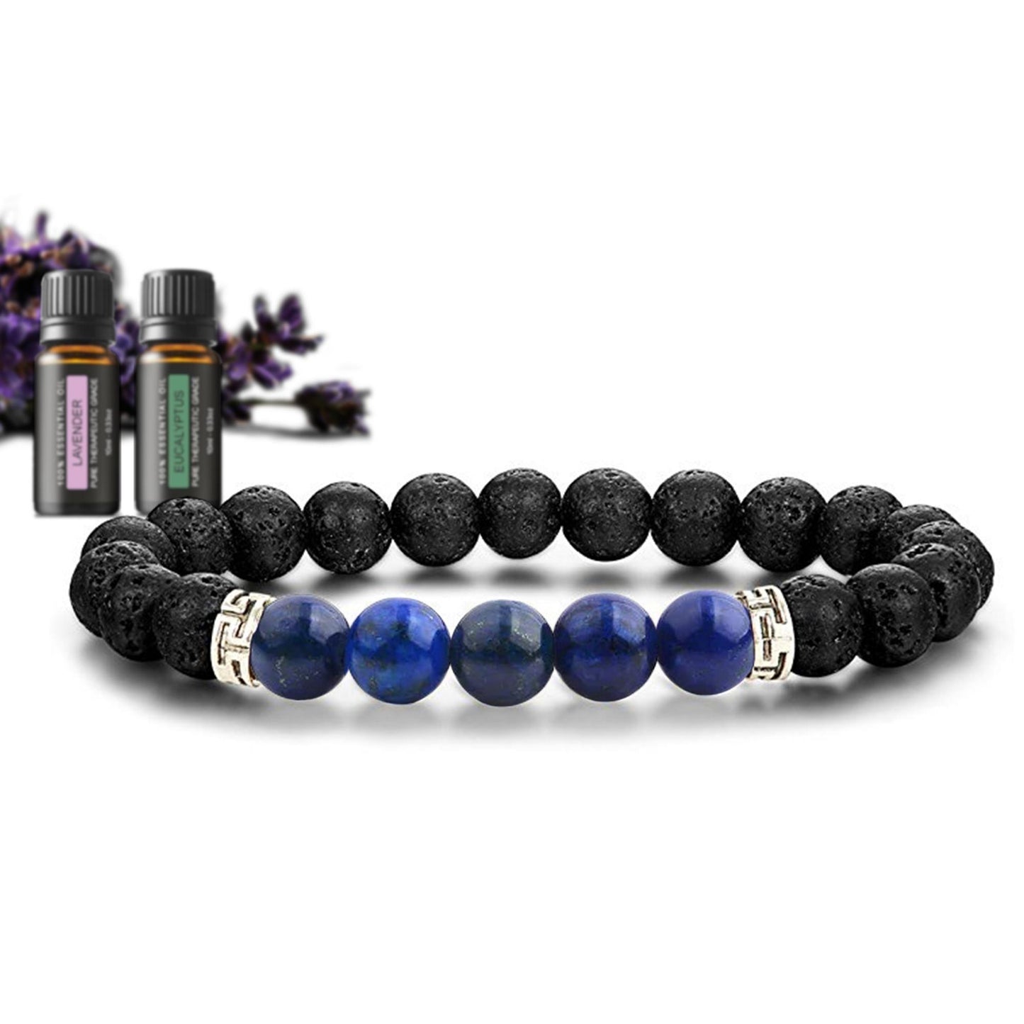 Lava Stone Chakra Diffuser Bracelet with Optional Essential Oils