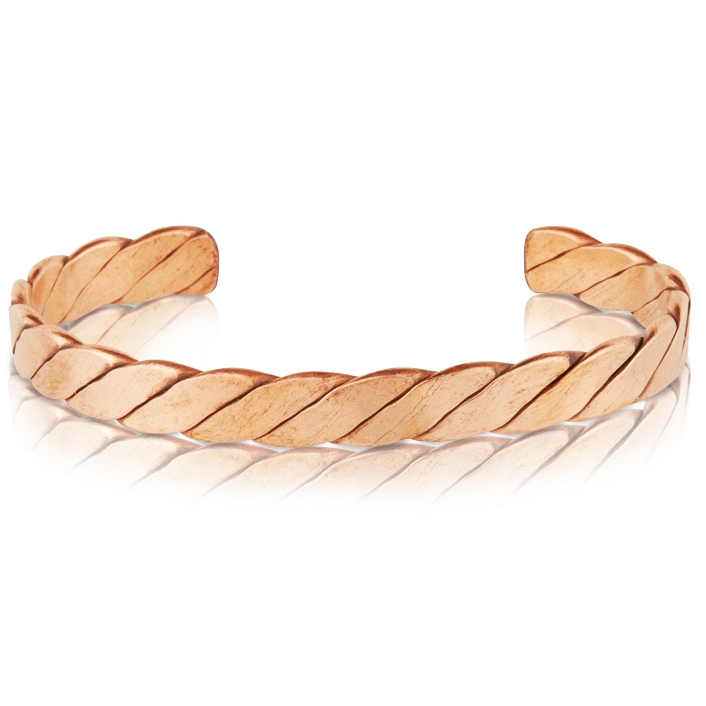 Pure Copper Bracelets with Adjustable Rope Inlay