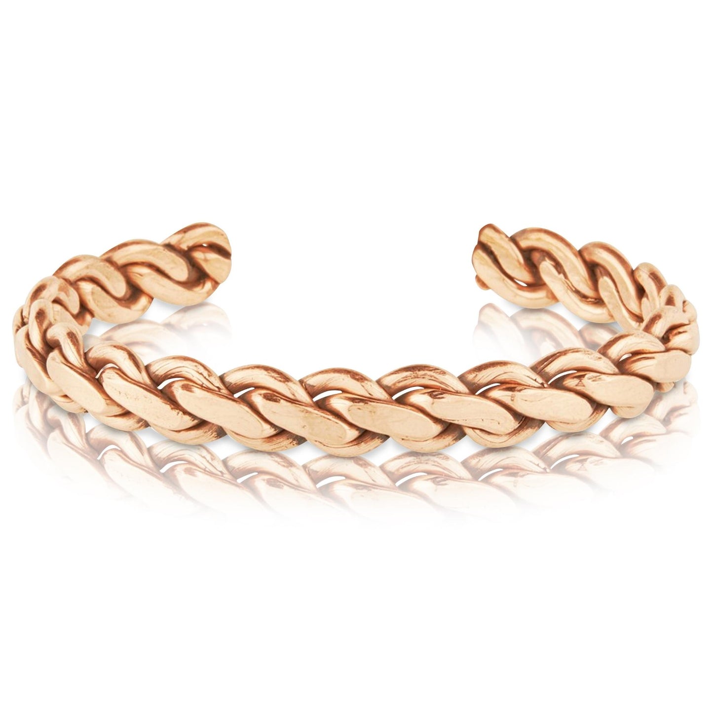 Pure Copper Bracelets with Adjustable Rope Inlay