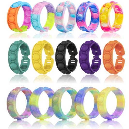 Wearable Push Pop Fidget Bracelet for Kids Children and Adults (5-Pack)