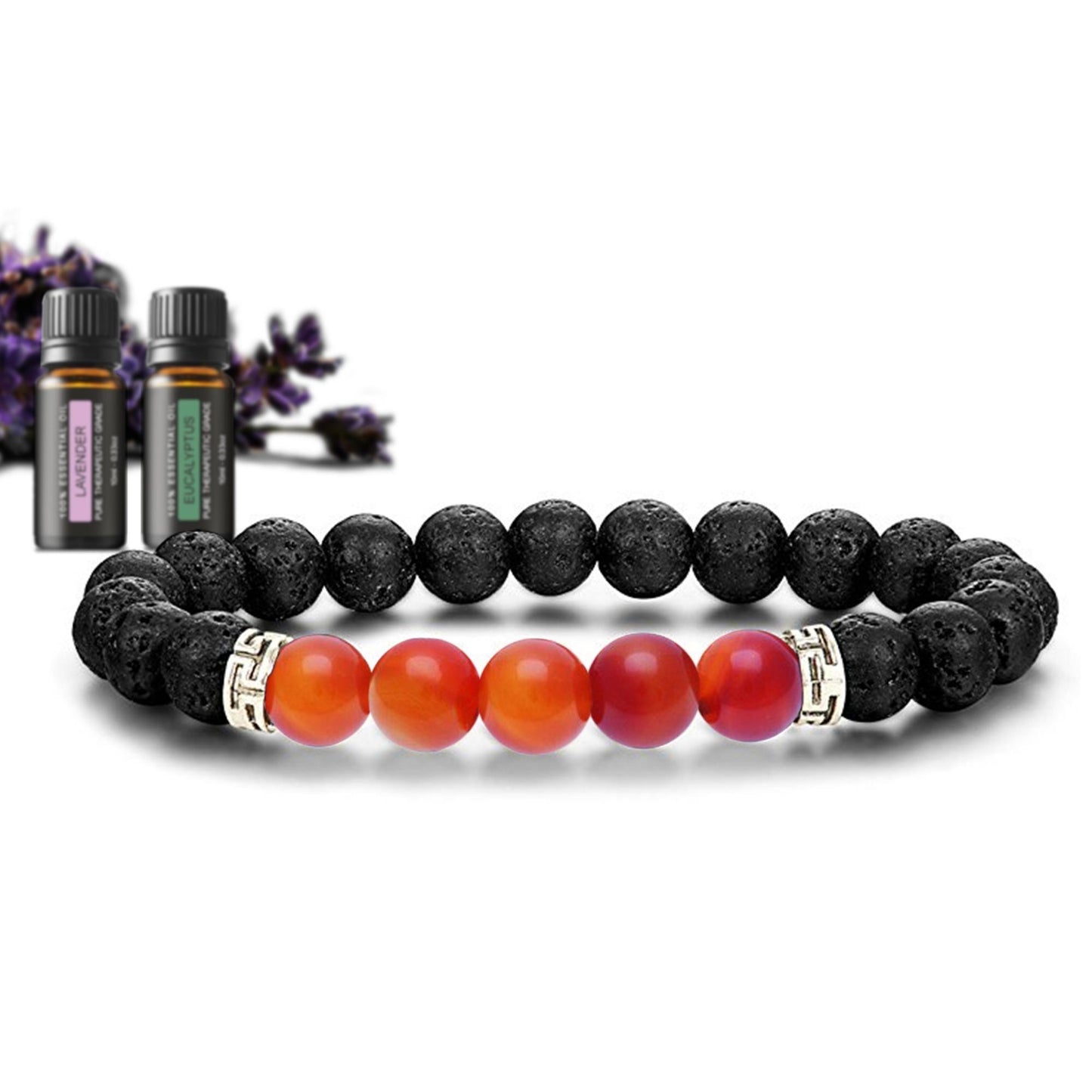 Lava Stone Chakra Diffuser Bracelet with Optional Essential Oils