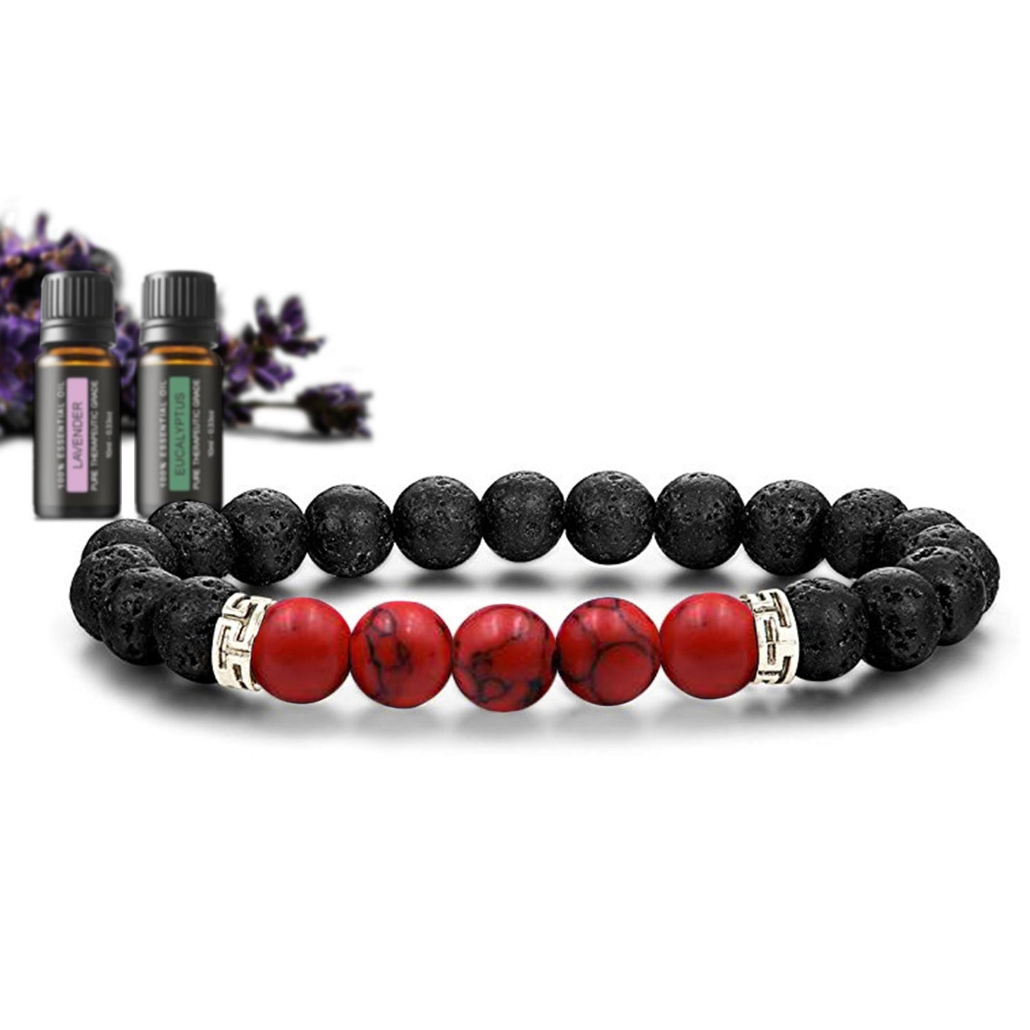 Lava Stone Chakra Diffuser Bracelet with Optional Essential Oils