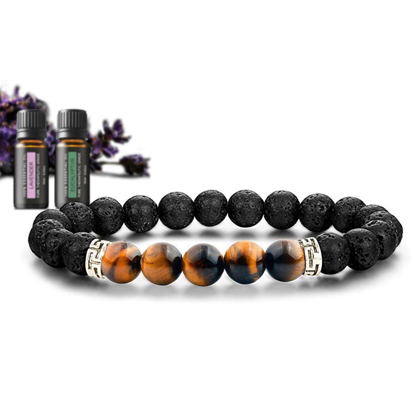 Lava Stone Chakra Diffuser Bracelet with Optional Essential Oils