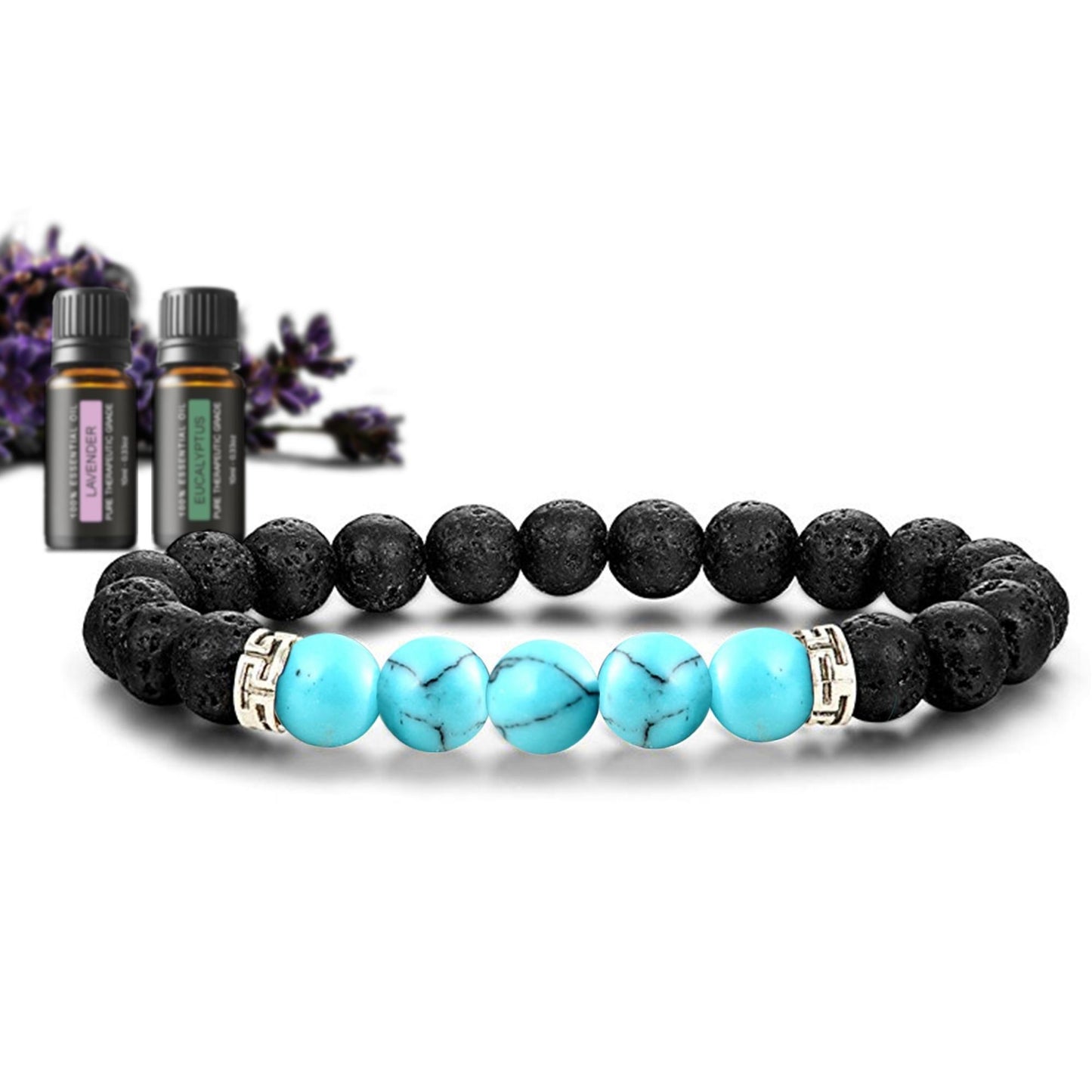 Lava Stone Chakra Diffuser Bracelet with Optional Essential Oils