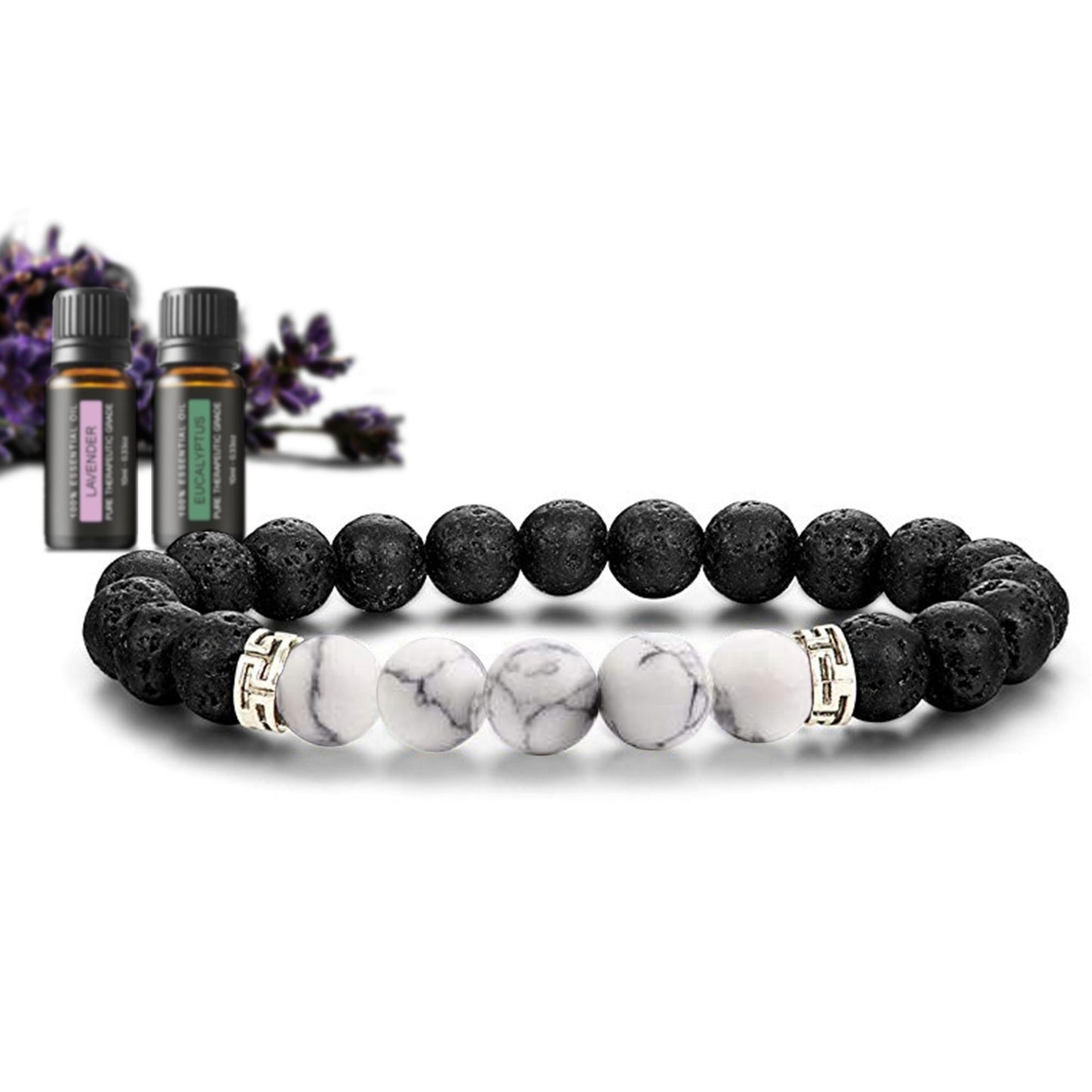 Lava Stone Chakra Diffuser Bracelet with Optional Essential Oils