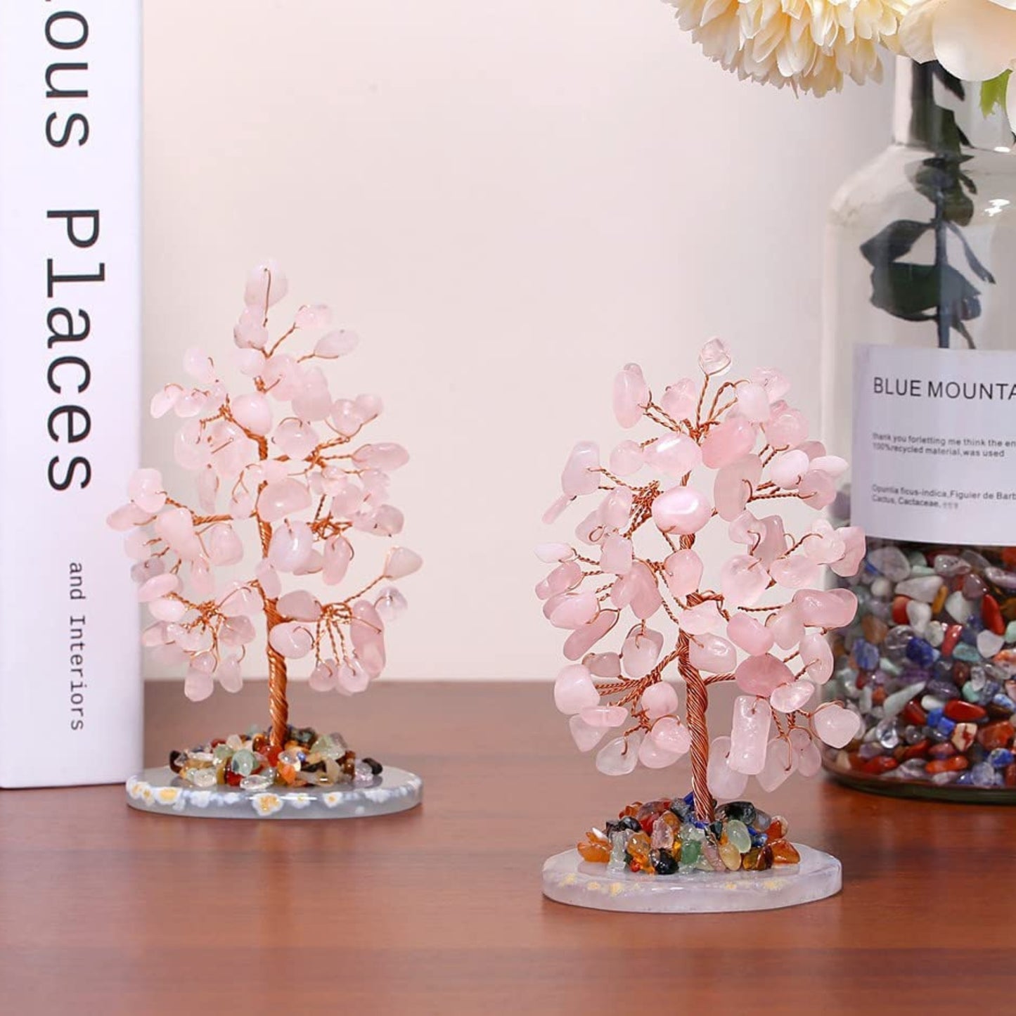 Rose Quartz Stone Feng Shui Tree