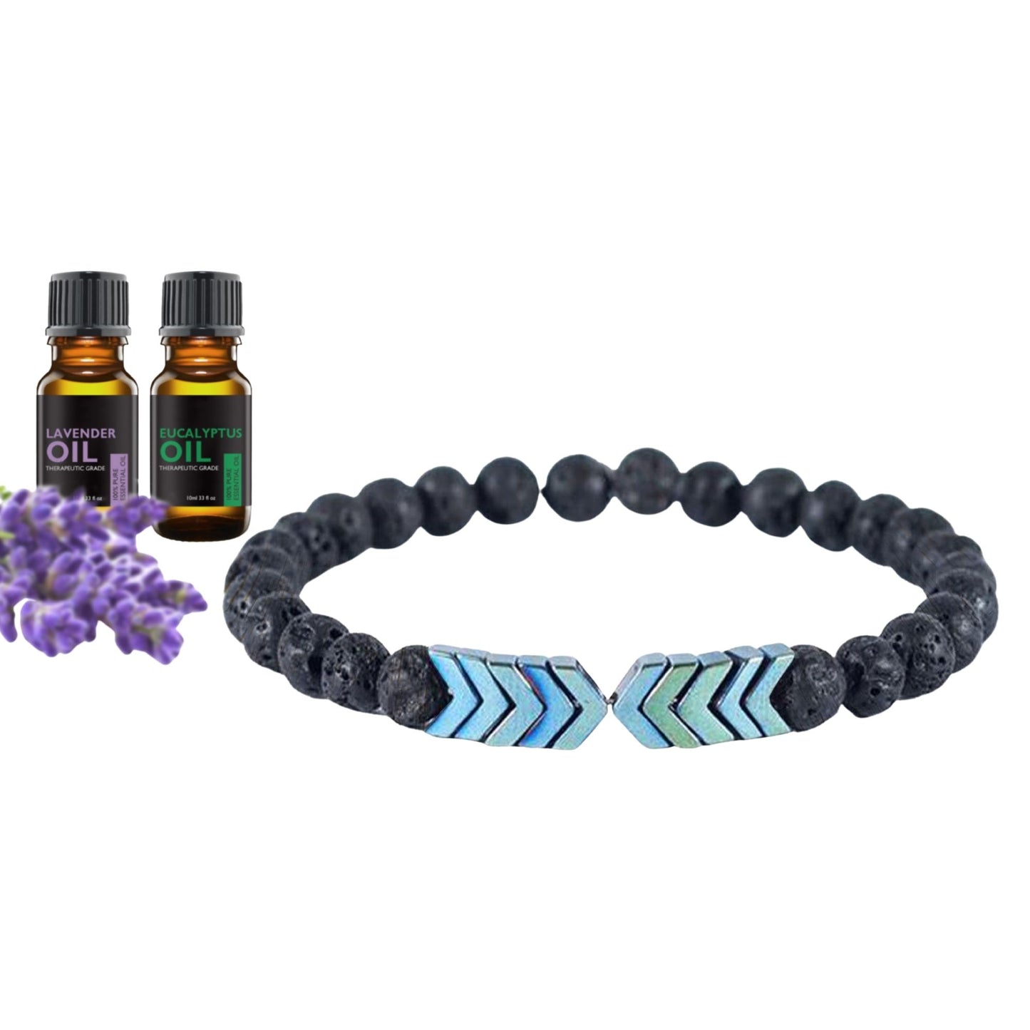 Lava Stone Diffuser Bracelet with Optional Essential Oils