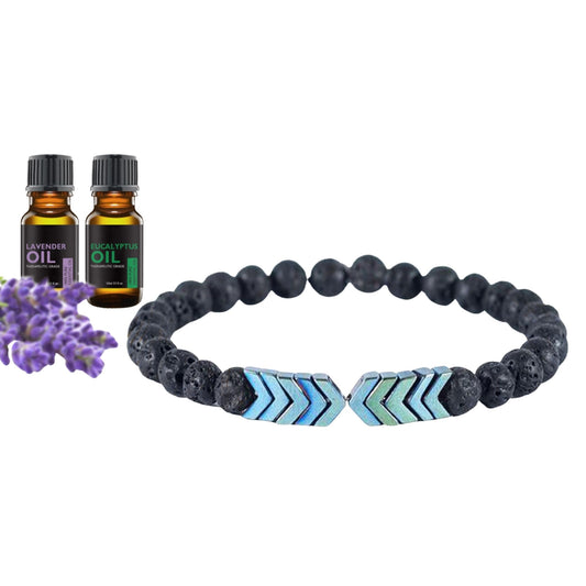 Lava Stone Diffuser Bracelet with Optional Essential Oils