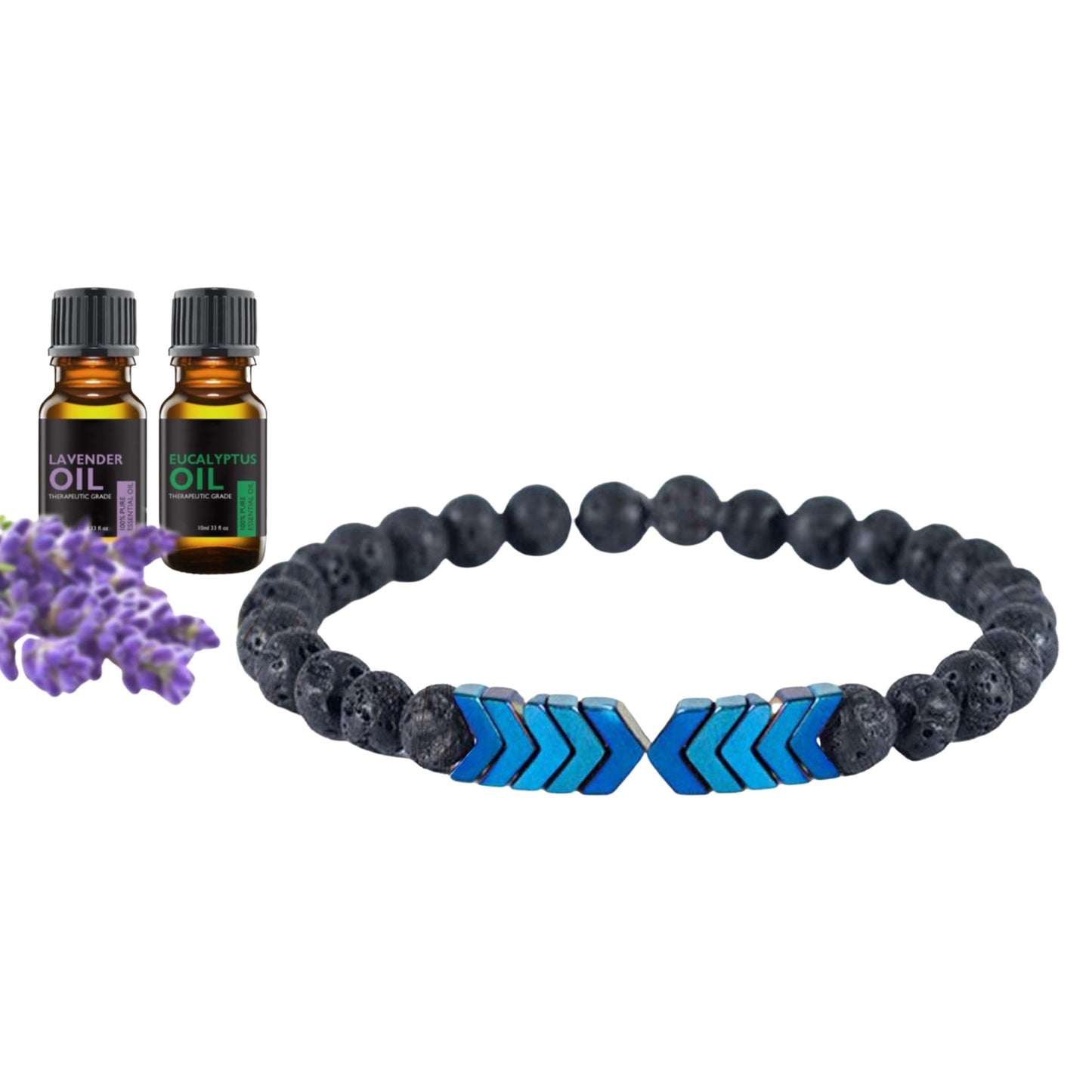Lava Stone Diffuser Bracelet with Optional Essential Oils