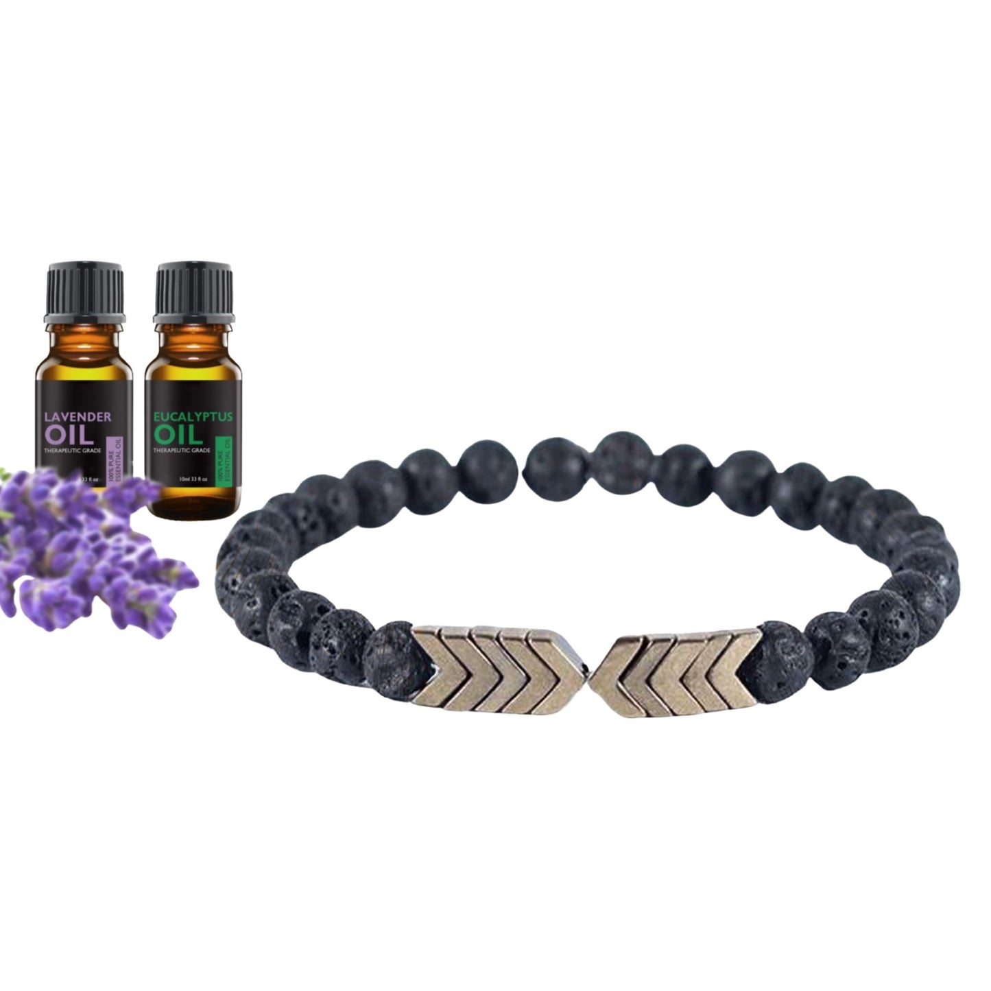 Lava Stone Diffuser Bracelet with Optional Essential Oils