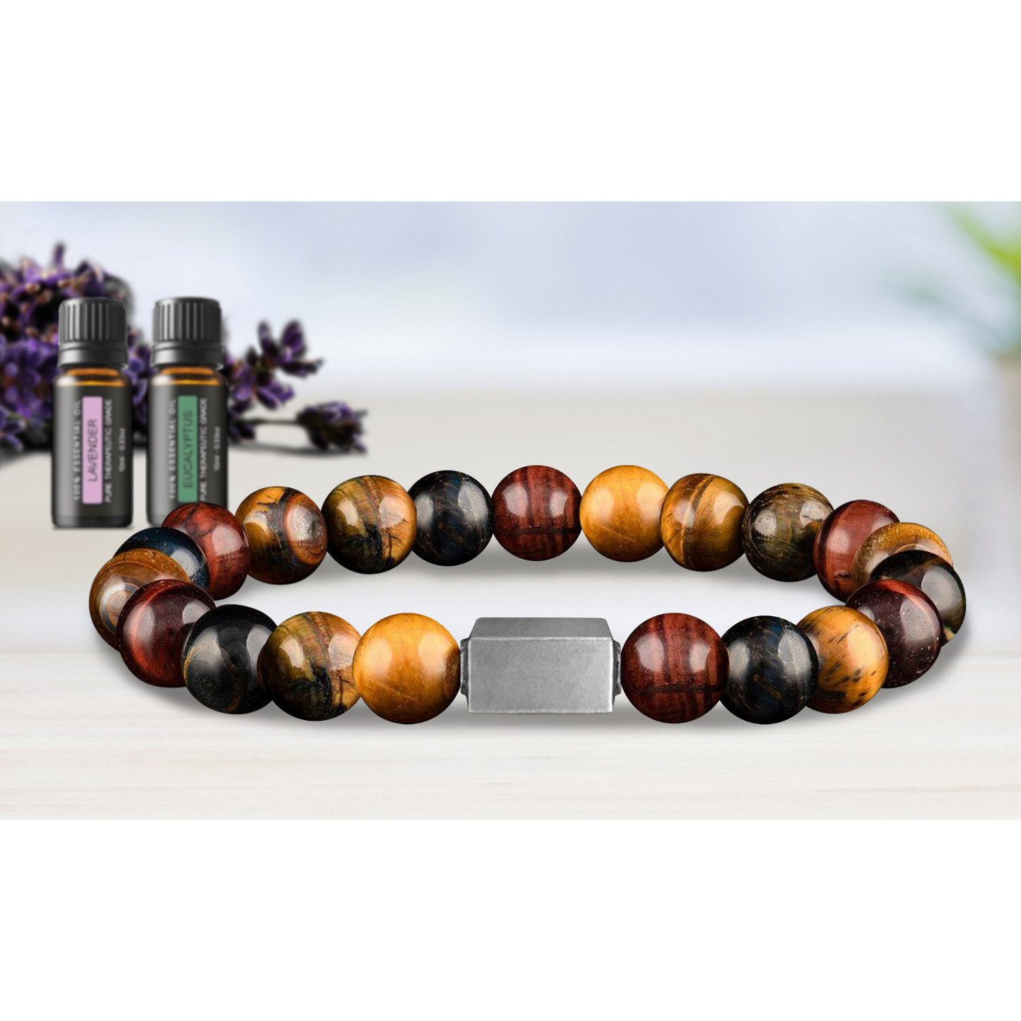 Men's High-Energy Essential Oil Aroma Diffuser Bracelet with Optional Oils