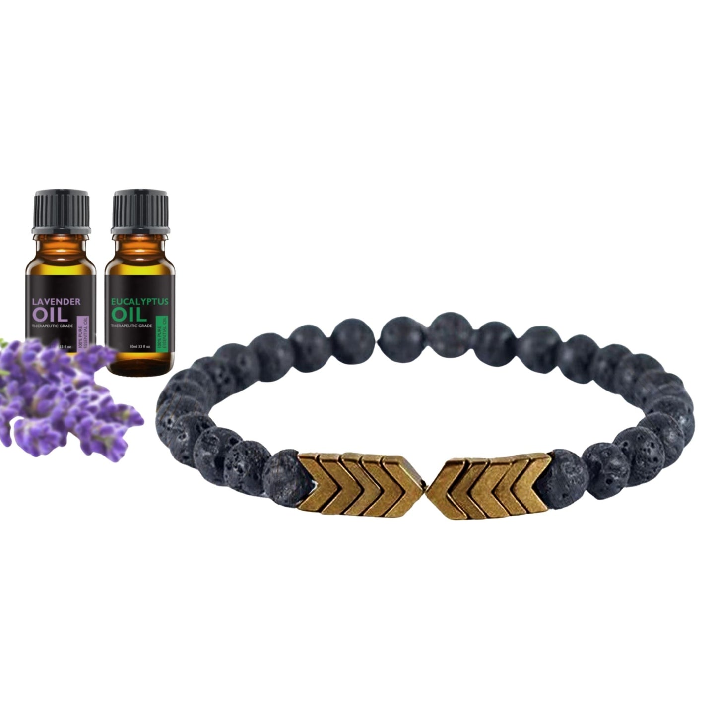 Lava Stone Diffuser Bracelet with Optional Essential Oils