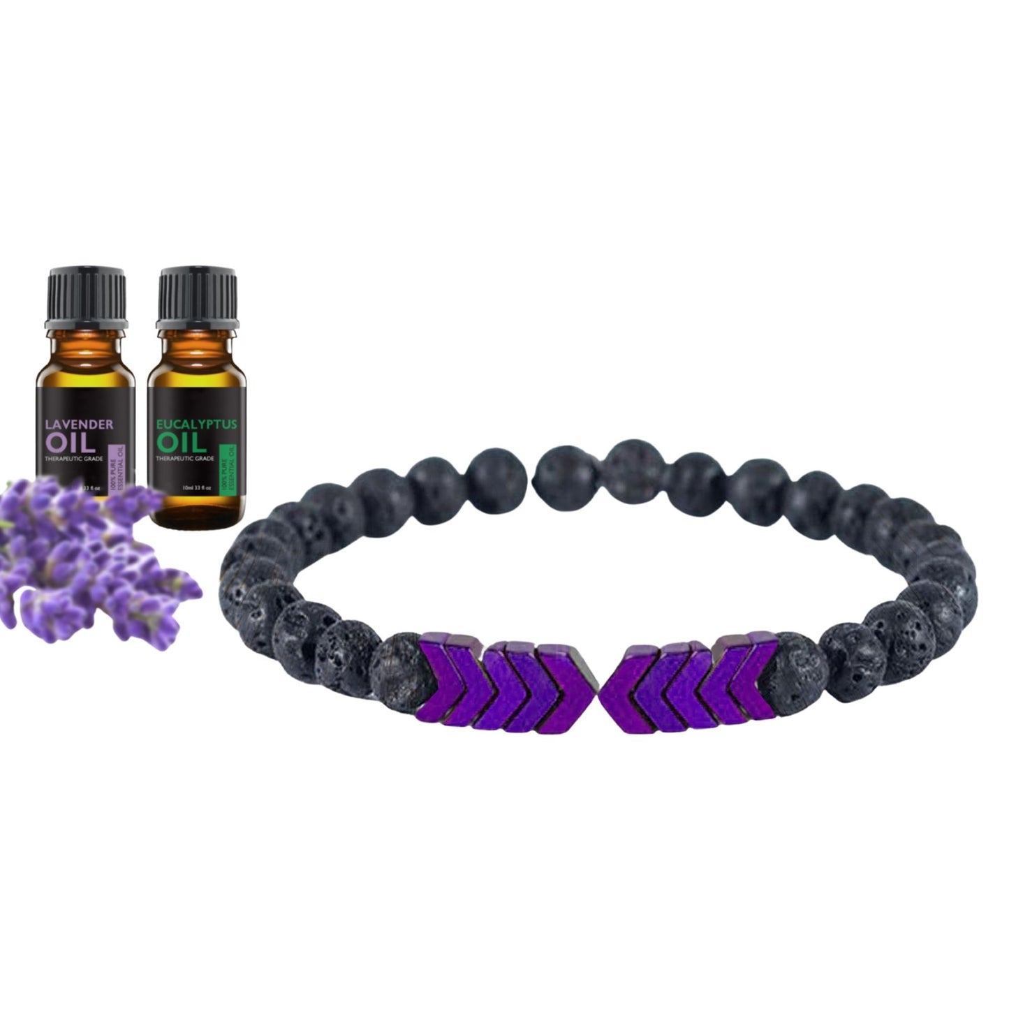 Lava Stone Diffuser Bracelet with Optional Essential Oils