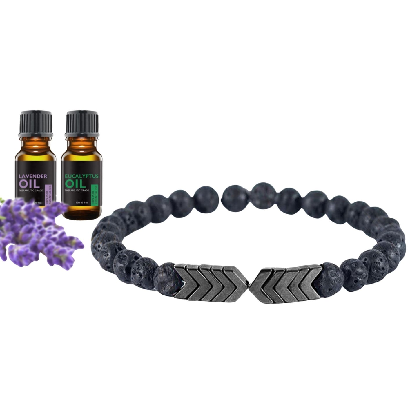 Lava Stone Diffuser Bracelet with Optional Essential Oils
