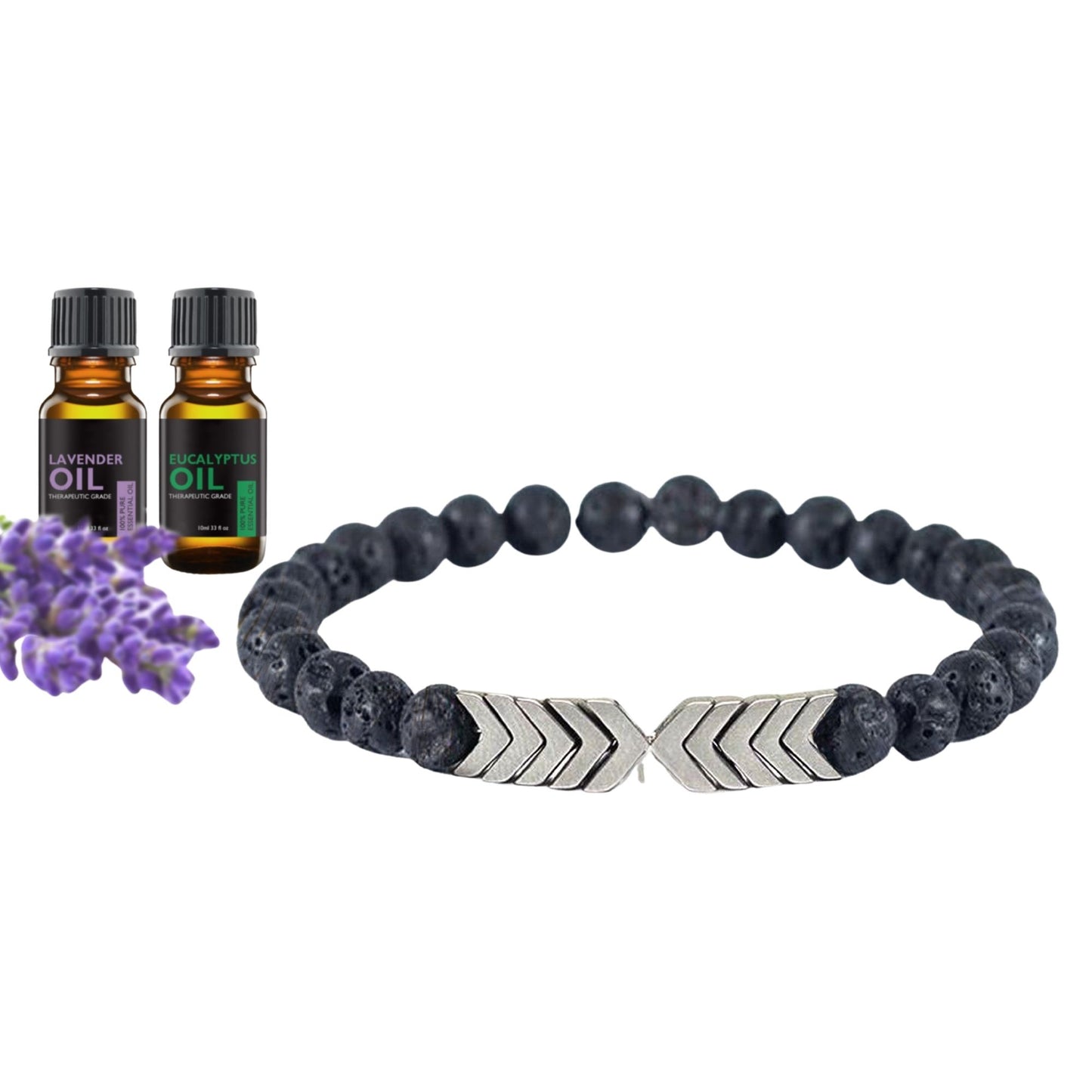 Lava Stone Diffuser Bracelet with Optional Essential Oils