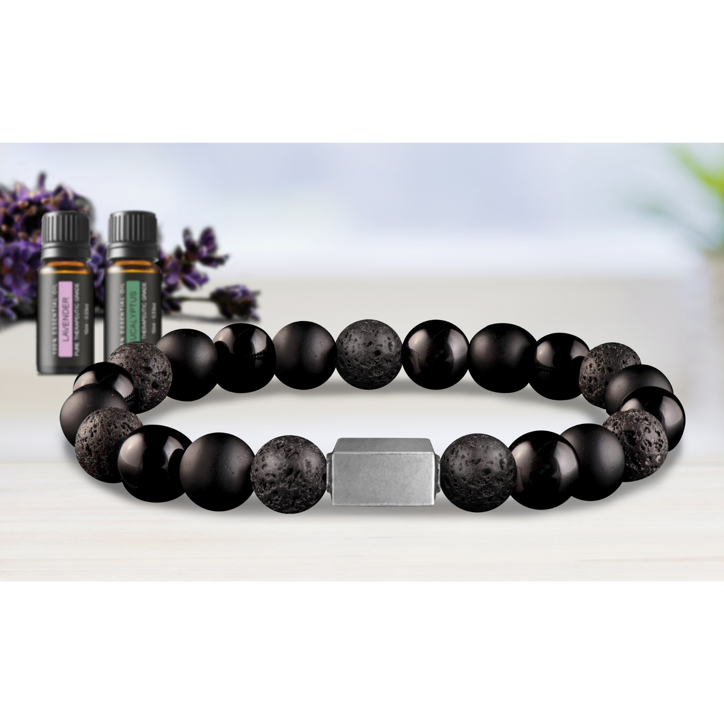 Men's High-Energy Essential Oil Aroma Diffuser Bracelet with Optional Oils
