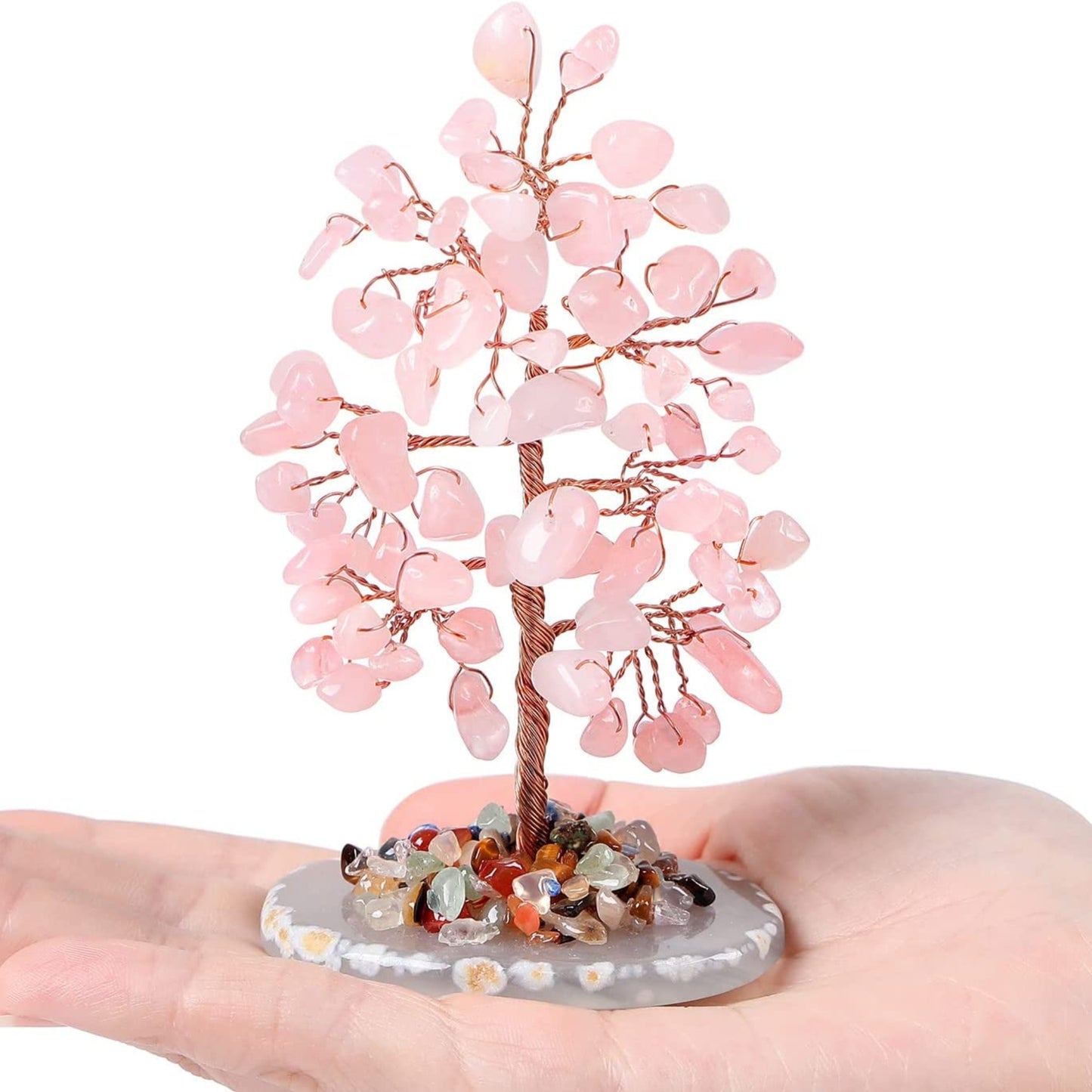Rose Quartz Stone Feng Shui Tree