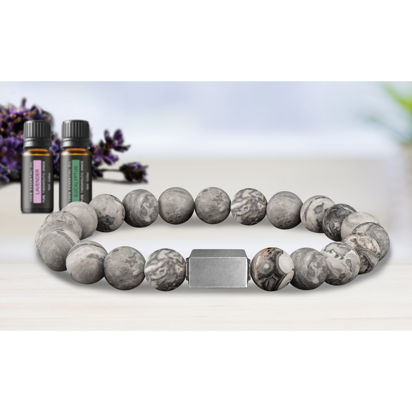 Men's High-Energy Essential Oil Aroma Diffuser Bracelet with Optional Oils
