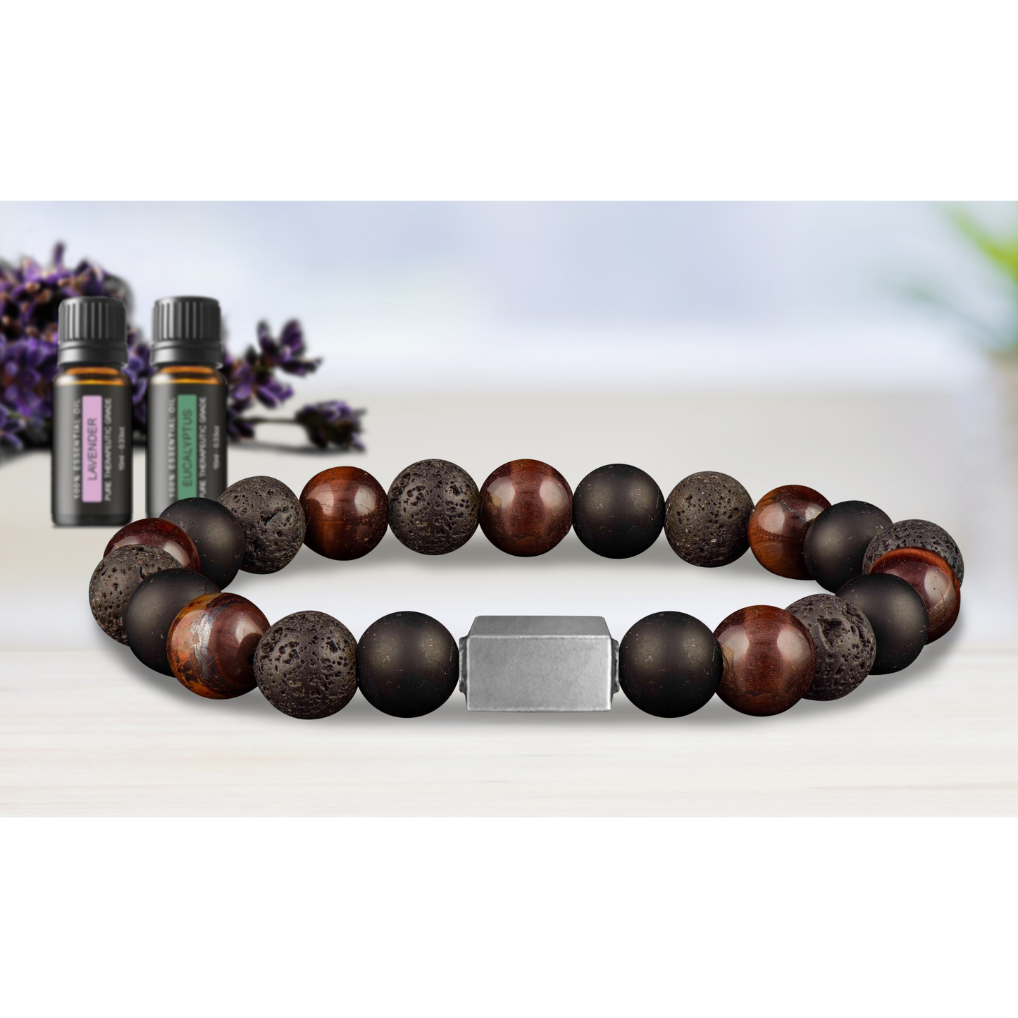Men's High-Energy Essential Oil Aroma Diffuser Bracelet with Optional Oils